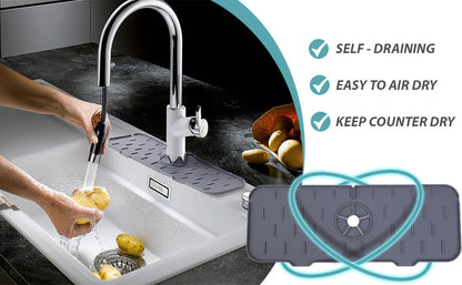 Tapete Antiesalpicaduras de Silicona para Grifo – Escurridor de Cocina