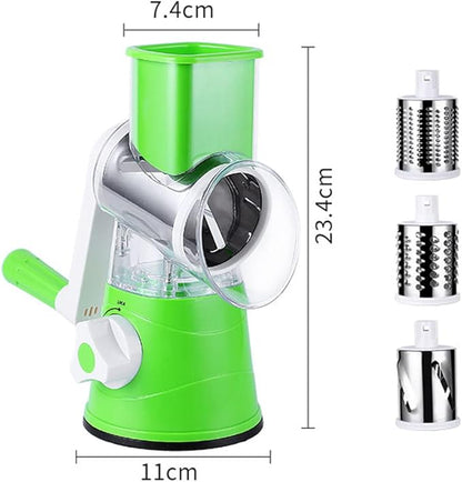 Rallador Cortador Mandolina 3 en 1 – Acero Inoxidable con Base Ventosa