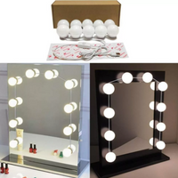 Set 10 Bombillos LED Tocador Estilo Hollywood – Luz Regulable USB/110V