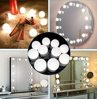 Set 10 Bombillos LED Tocador Estilo Hollywood – Luz Regulable USB/110V