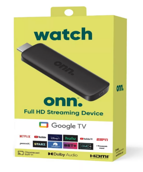TV Box ONN Full HD Google TV – Streaming con Control Remoto por Voz