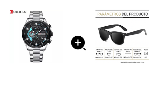 Combo Reloj Curren 8402+Gafas Wayfarer