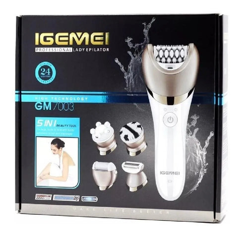 Depiladora Femenina Gemei GM-7003 5 en 1 | Resistente al Agua