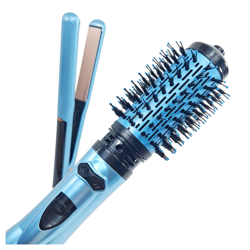 Set Plancha + Cepillo de Aire para Cabello | Alisado y Modelado Profesional