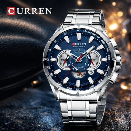 Reloj CURREN de Lujo Deportivo para Hombre – Acero Inoxidable y Cronógrafo